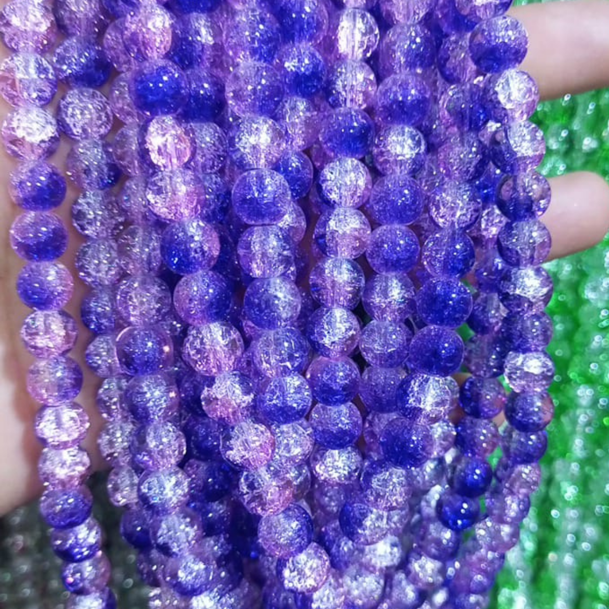 2 Tone Dew Drop Crystal Beads – 8mm | 80-90pc String