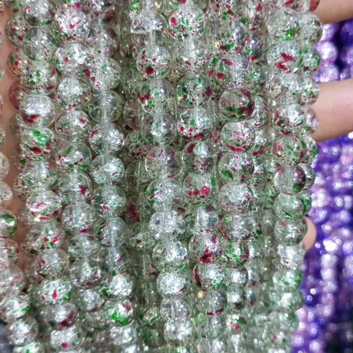 2 Tone Dew Drop Crystal Beads – 8mm | 80-90pc String