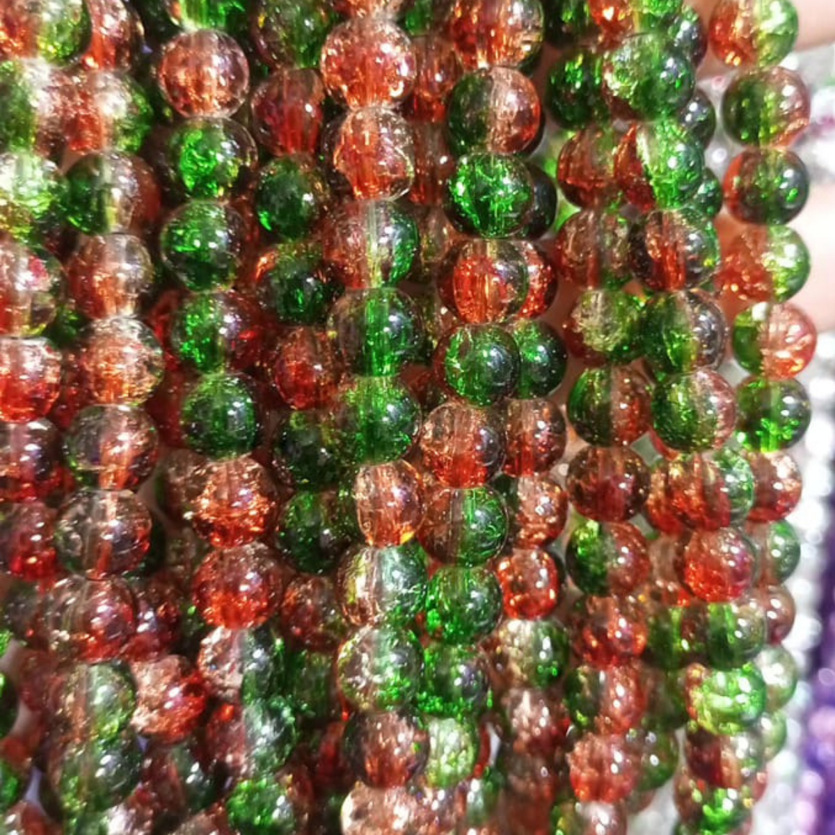 2 Tone Dew Drop Crystal Beads – 8mm | 80-90pc String