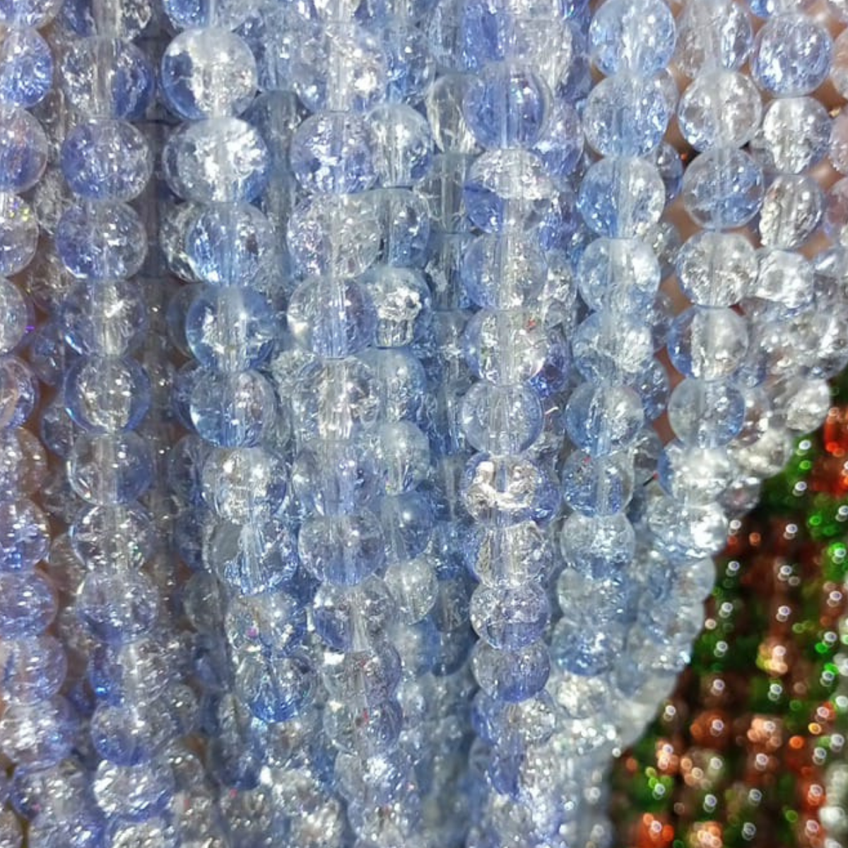 2 Tone Dew Drop Crystal Beads – 8mm | 80-90pc String