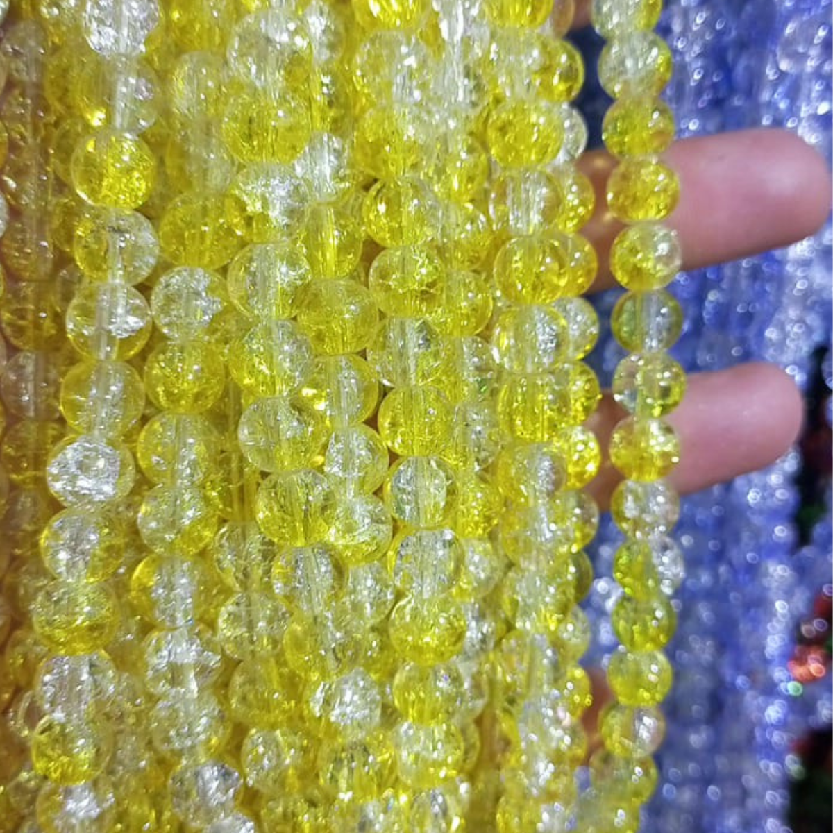 2 Tone Dew Drop Crystal Beads – 8mm | 80-90pc String