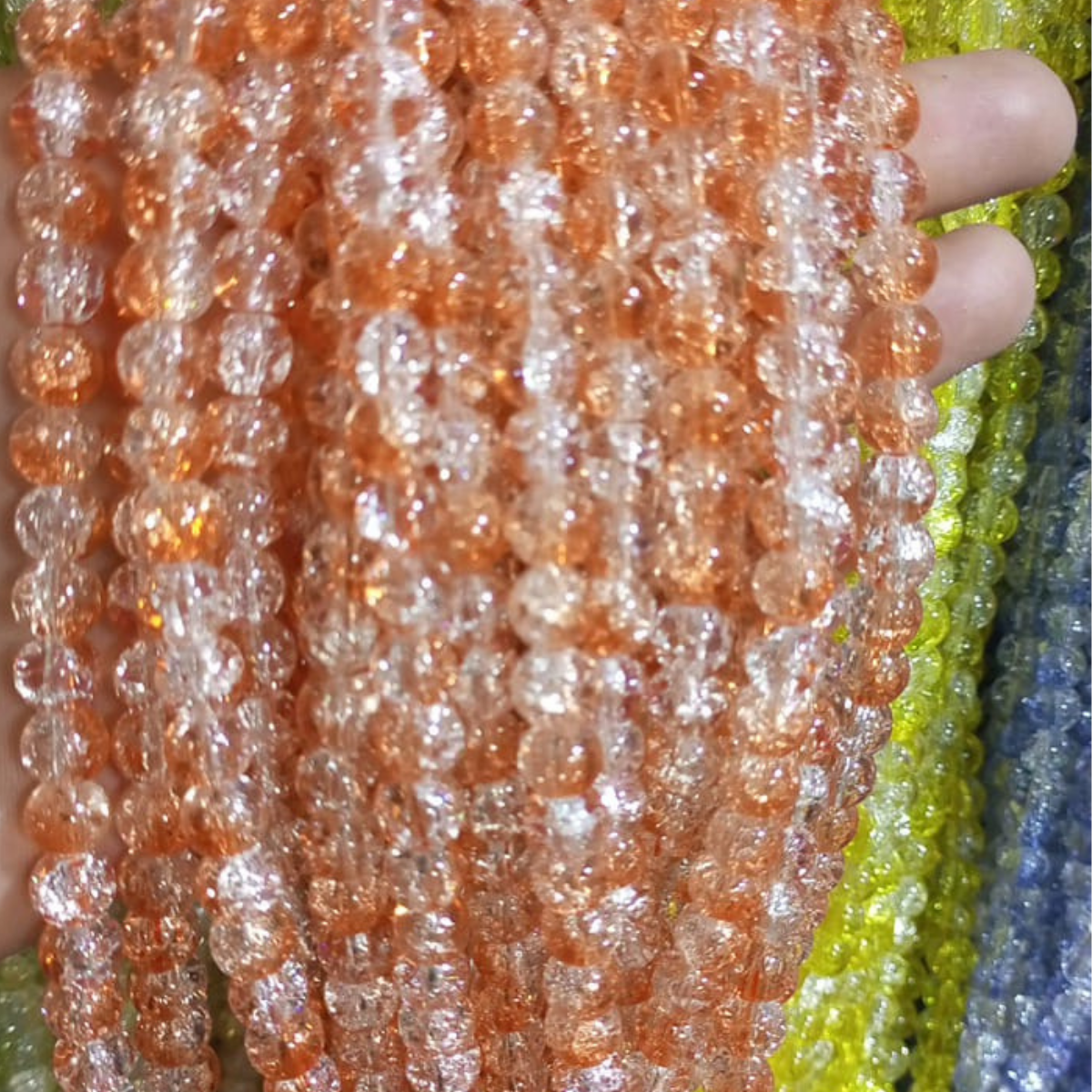2 Tone Dew Drop Crystal Beads – 8mm | 80-90pc String