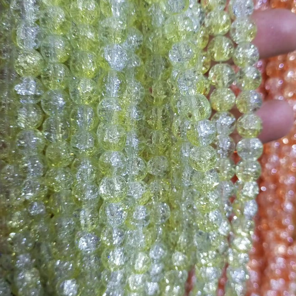 2 Tone Dew Drop Crystal Beads – 8mm | 80-90pc String