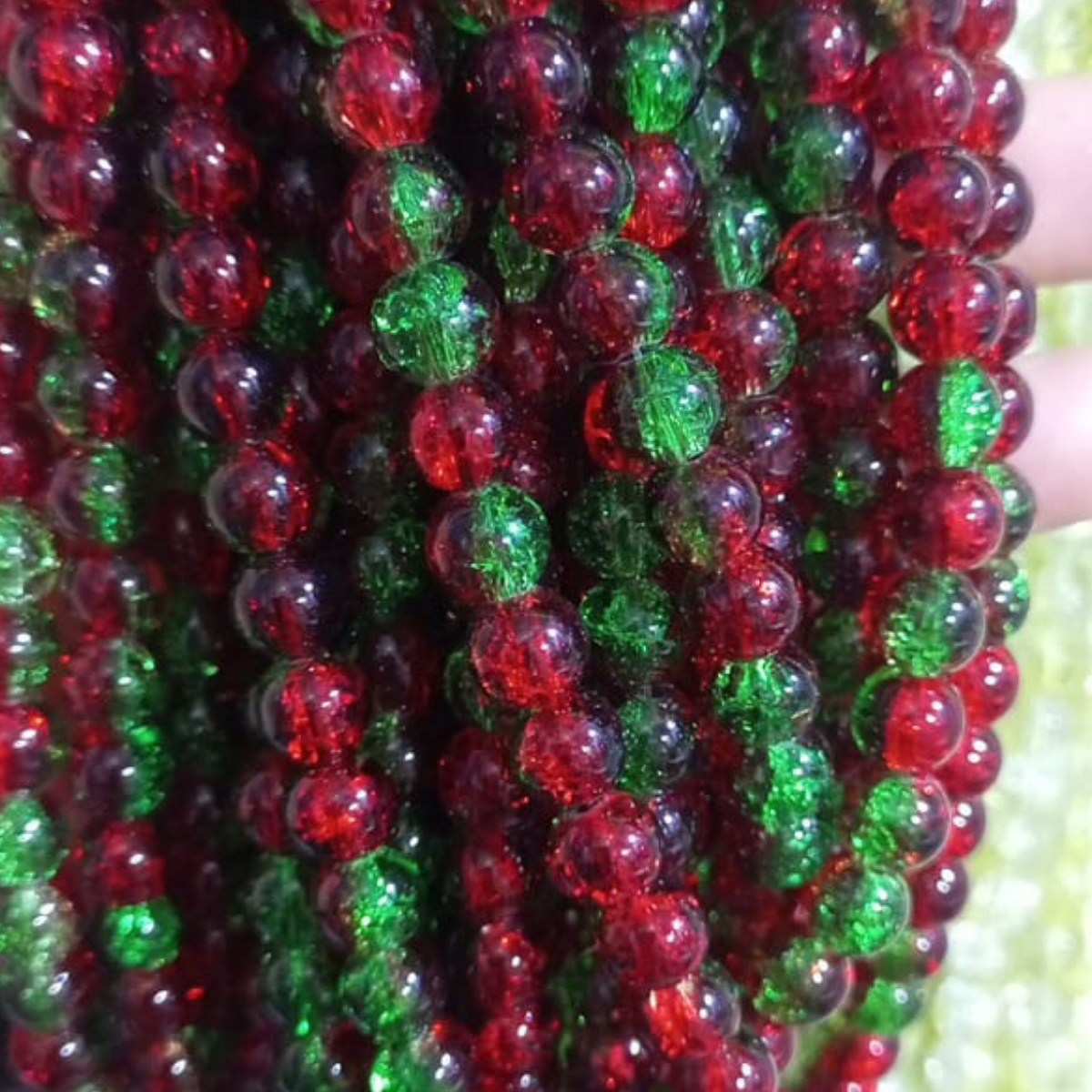 2 Tone Dew Drop Crystal Beads – 8mm | 80-90pc String