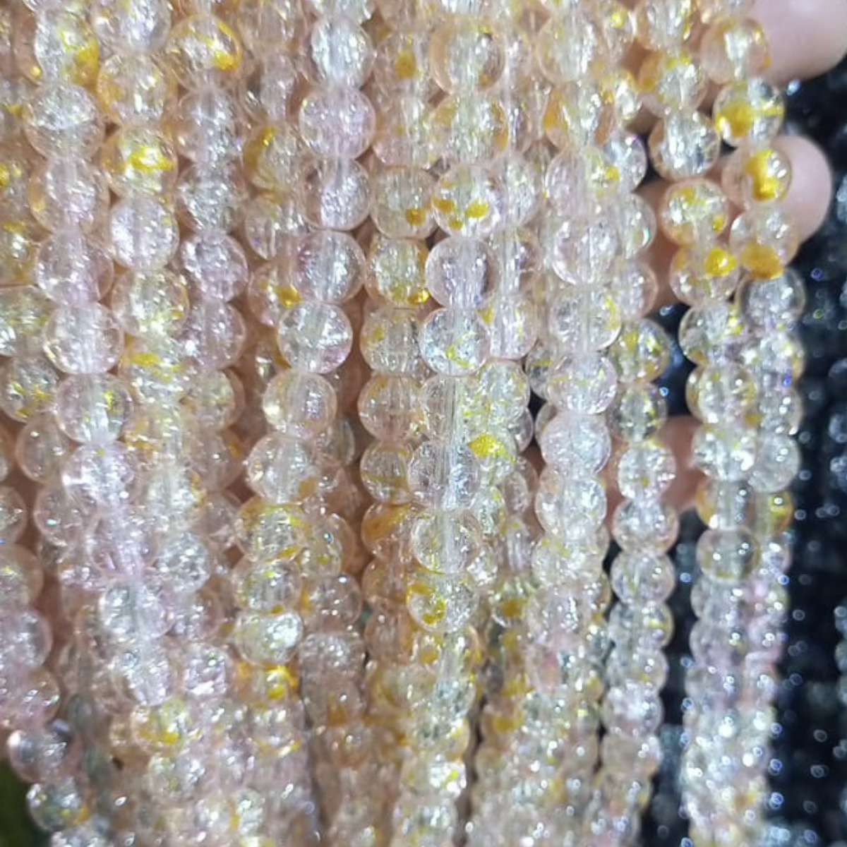 2 Tone Dew Drop Crystal Beads – 8mm | 80-90pc String