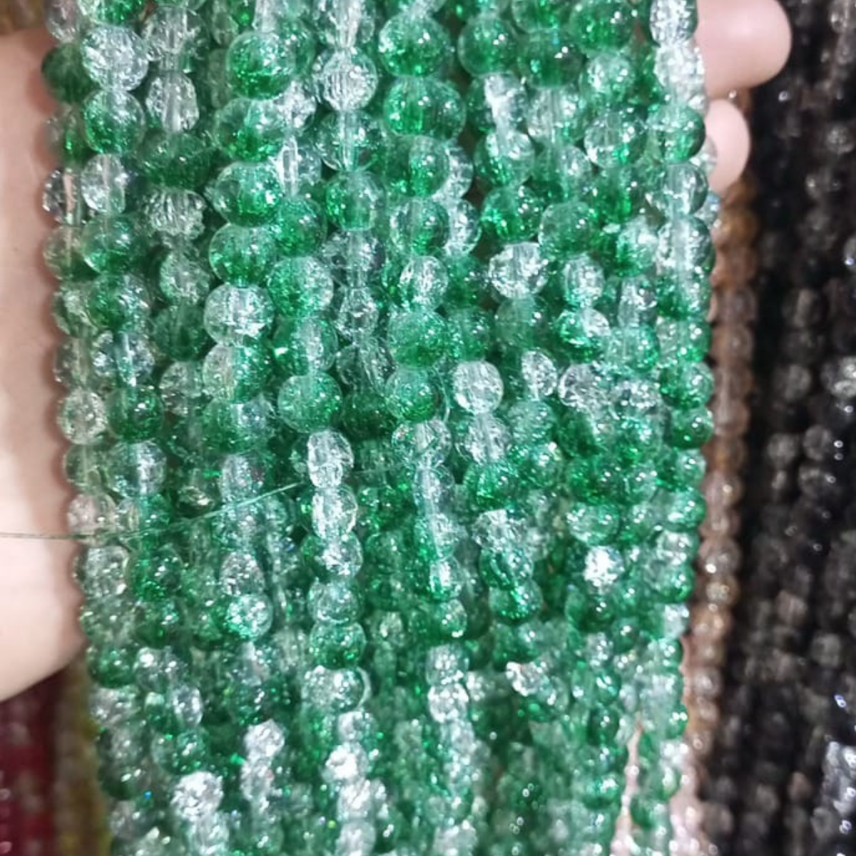 2 Tone Dew Drop Crystal Beads – 8mm | 80-90pc String