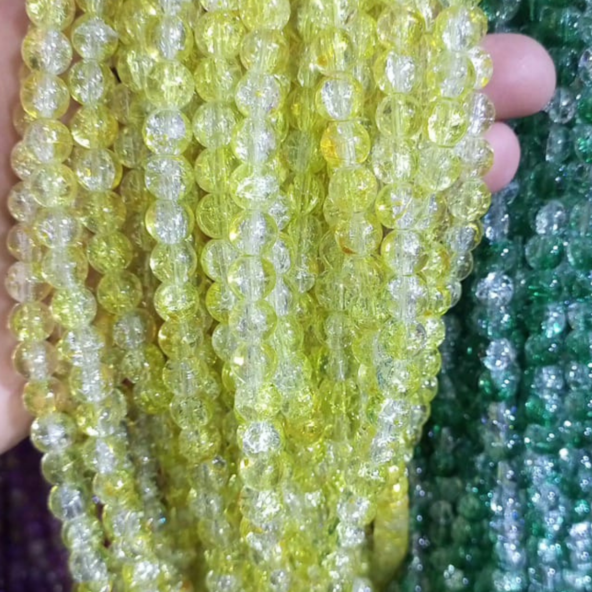 2 Tone Dew Drop Crystal Beads – 8mm | 80-90pc String