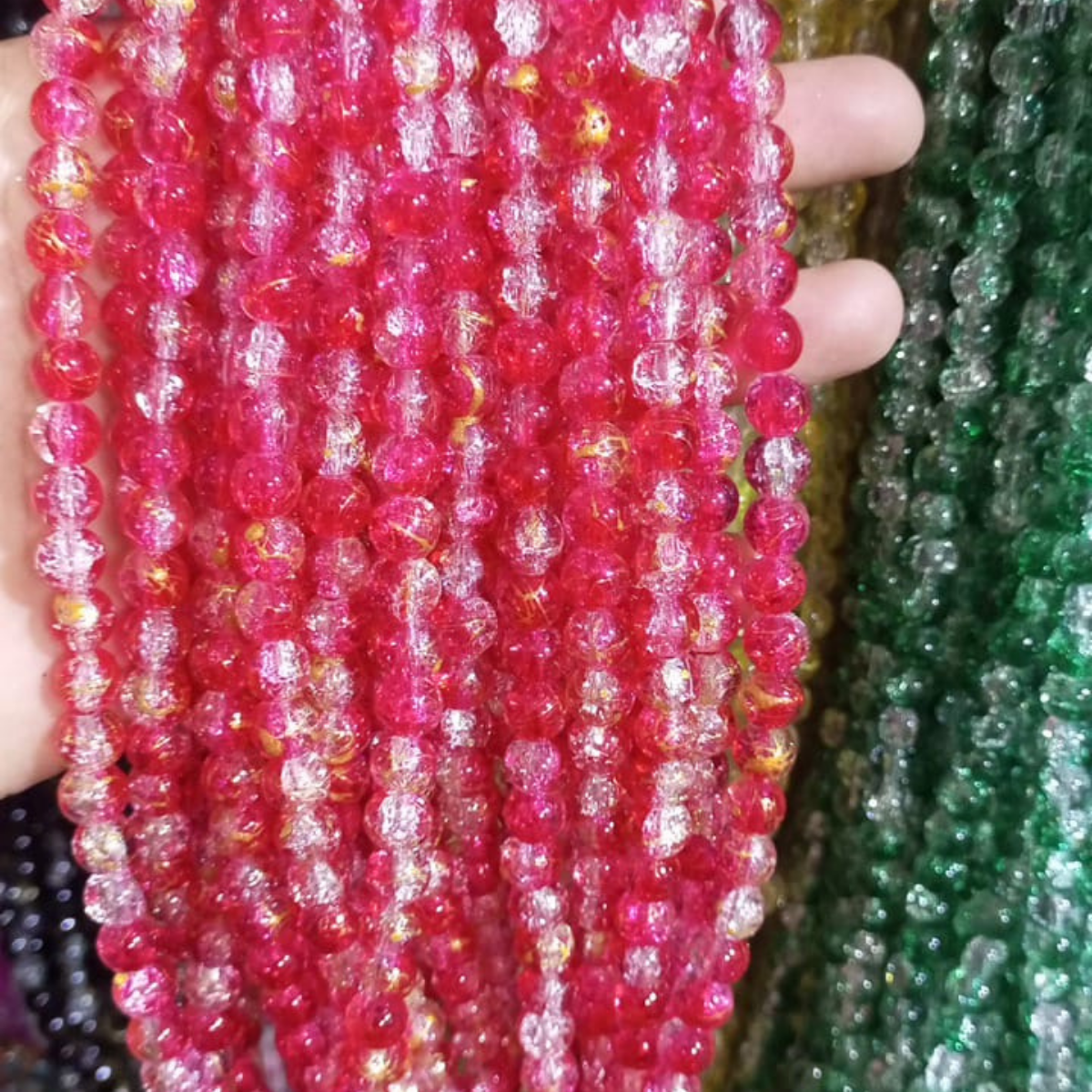 2 Tone Dew Drop Crystal Beads – 8mm | 80-90pc String