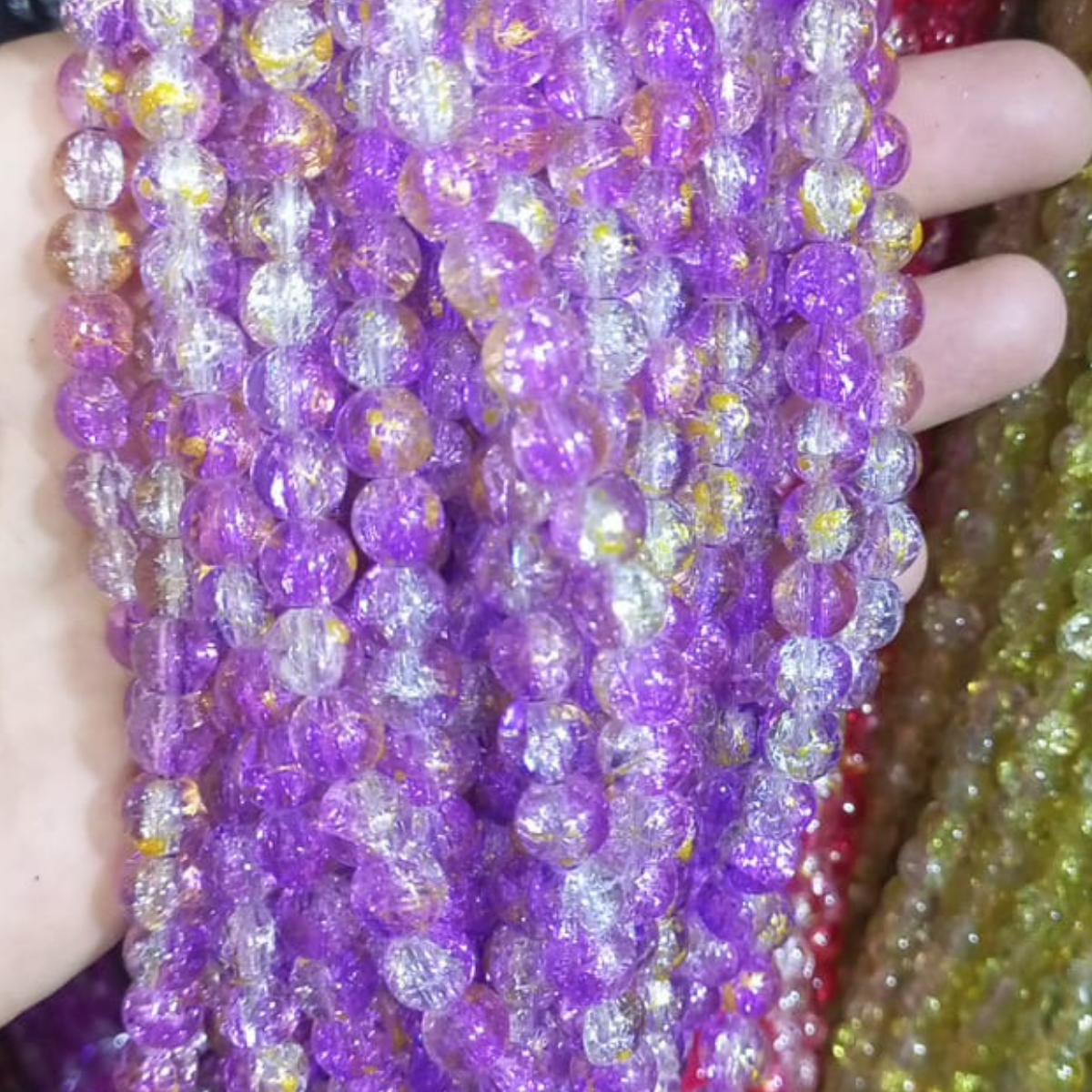 2 Tone Dew Drop Crystal Beads – 8mm | 80-90pc String