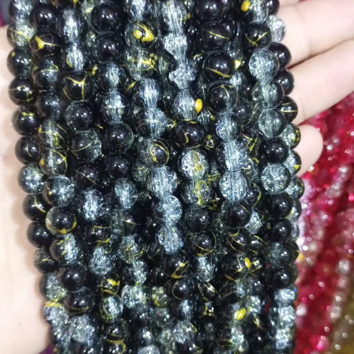 2 Tone Dew Drop Crystal Beads – 8mm | 80-90pc String