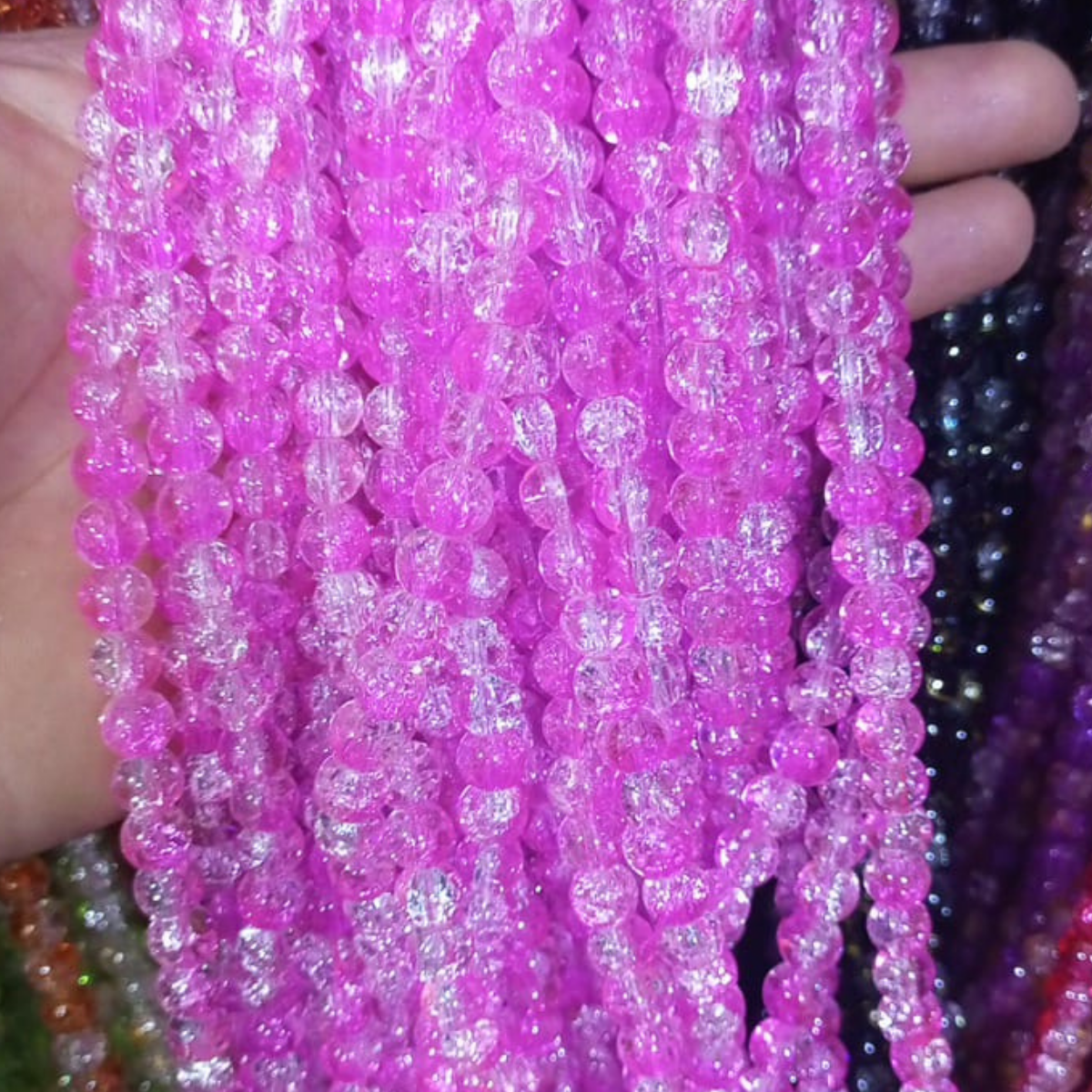 2 Tone Dew Drop Crystal Beads – 8mm | 80-90pc String