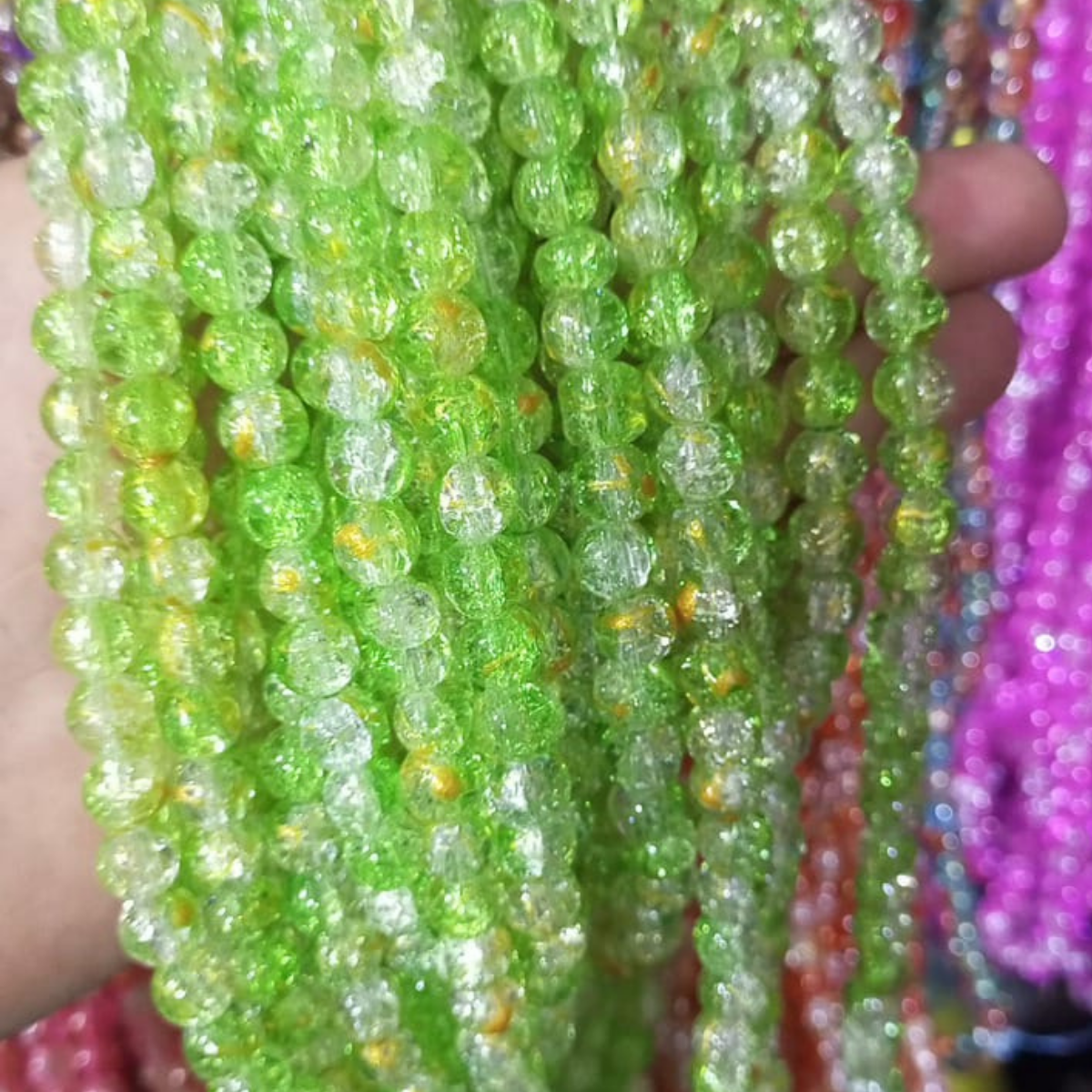 2 Tone Dew Drop Crystal Beads – 8mm | 80-90pc String