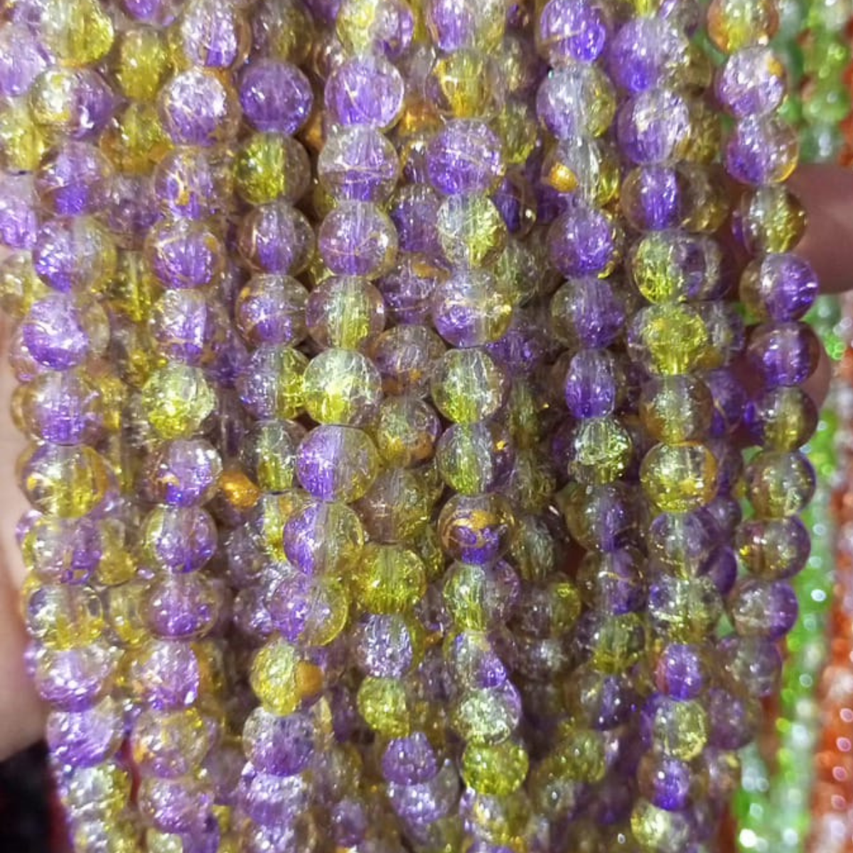 2 Tone Dew Drop Crystal Beads – 8mm | 80-90pc String