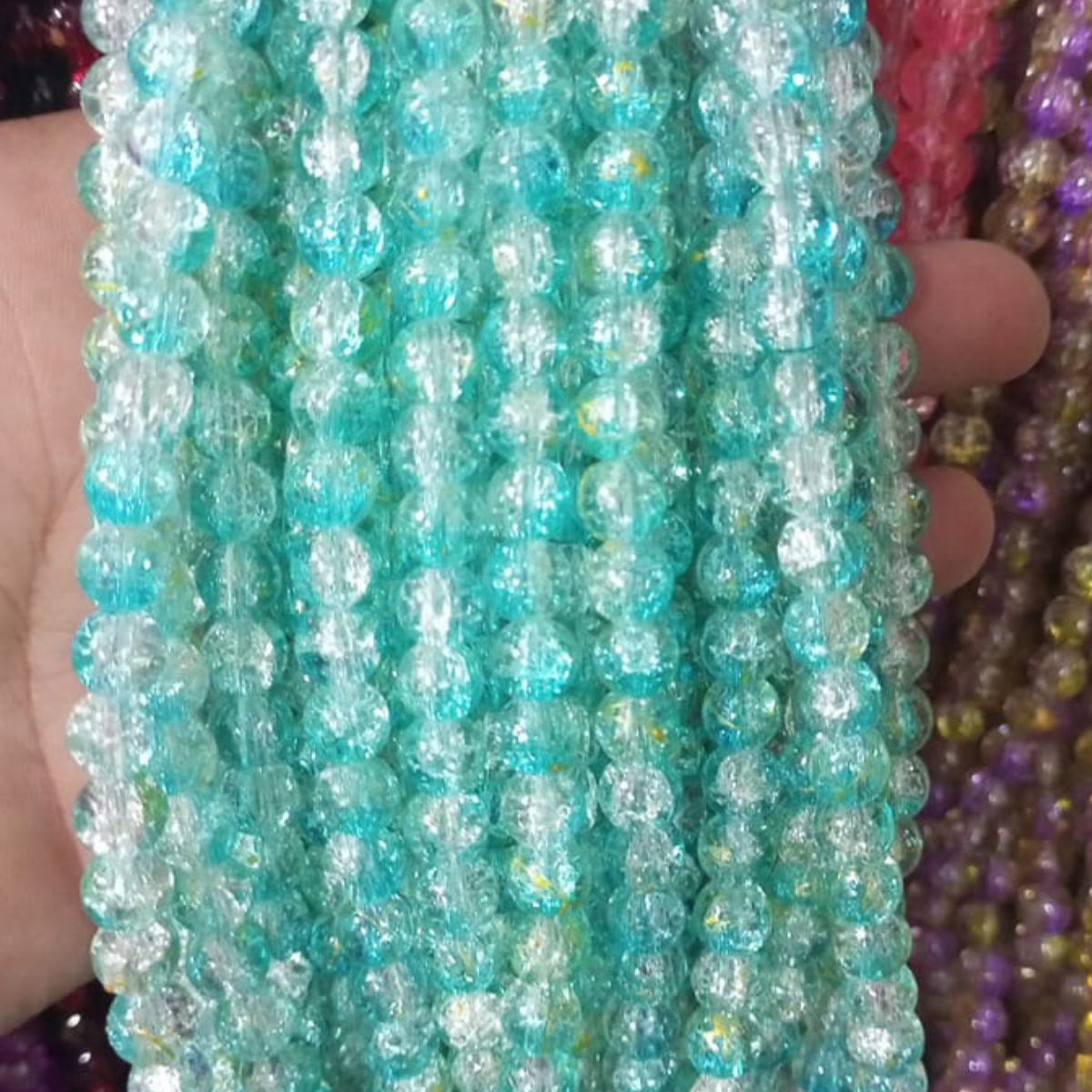 2 Tone Dew Drop Crystal Beads – 8mm | 80-90pc String
