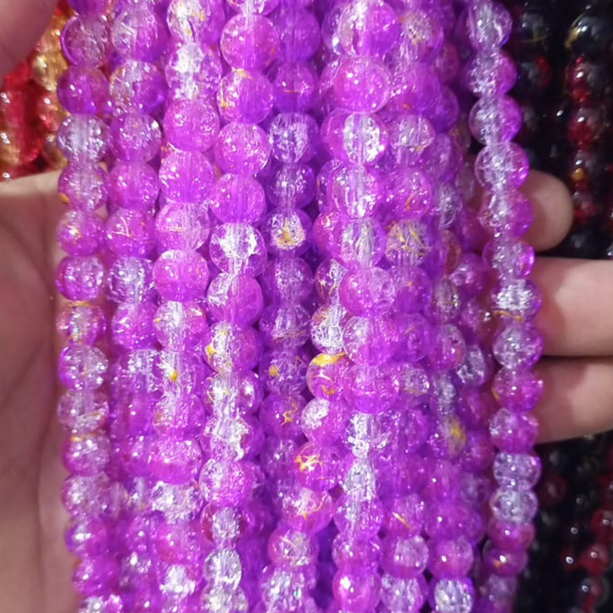 2 Tone Dew Drop Crystal Beads – 8mm | 80-90pc String