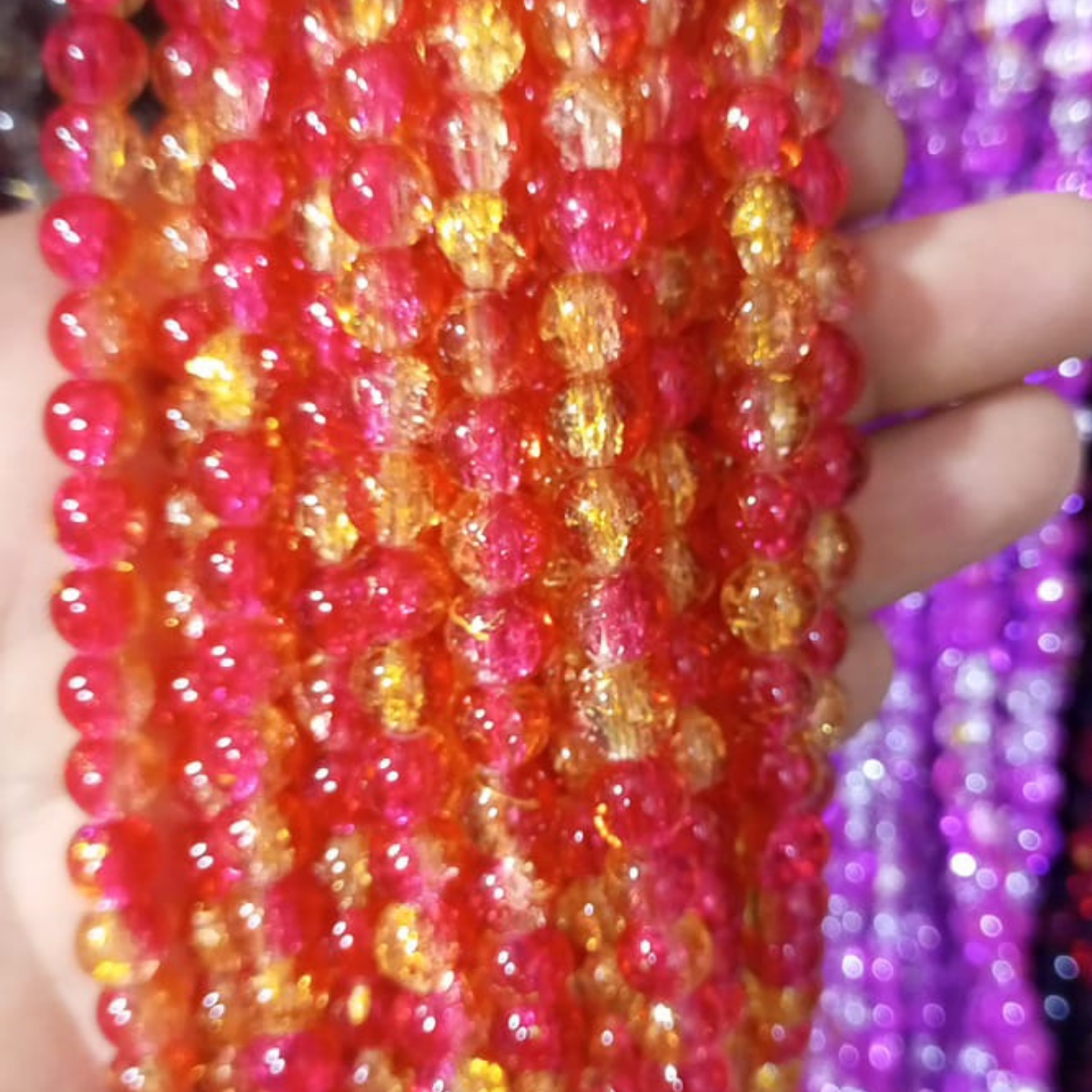 2 Tone Dew Drop Crystal Beads – 8mm | 80-90pc String