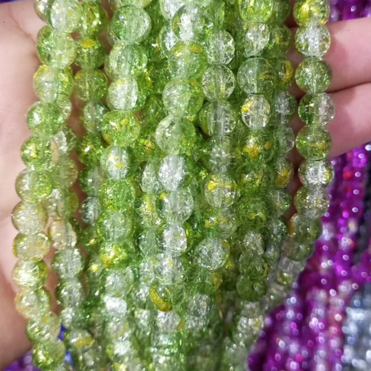 2 Tone Dew Drop Crystal Beads – 8mm | 80-90pc String