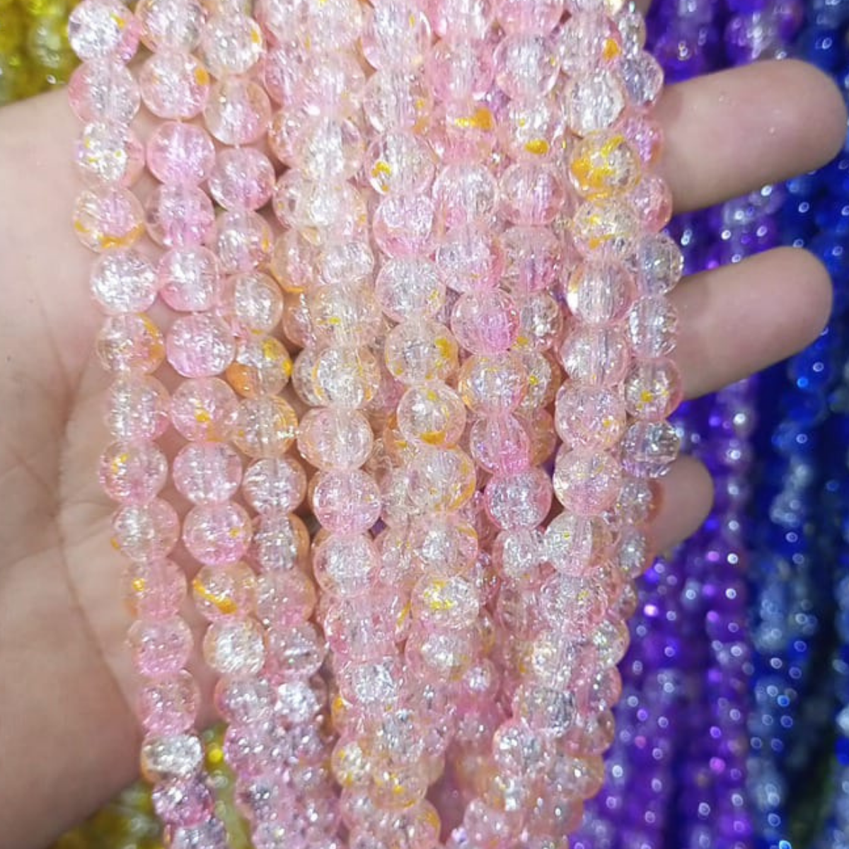 2 Tone Dew Drop Crystal Beads – 8mm | 80-90pc String