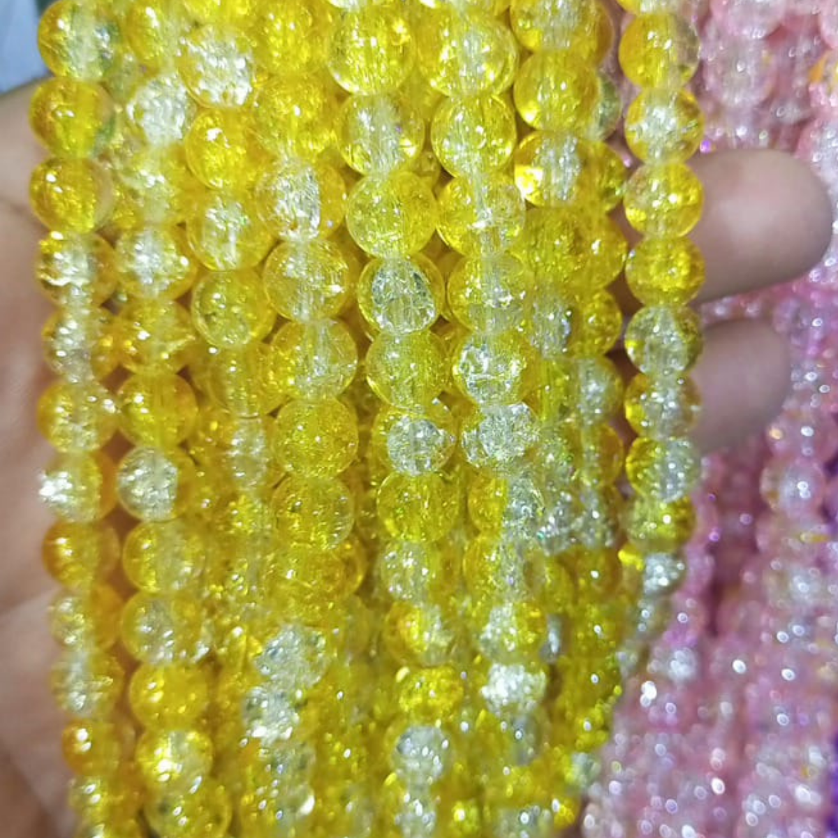 2 Tone Dew Drop Crystal Beads – 8mm | 80-90pc String