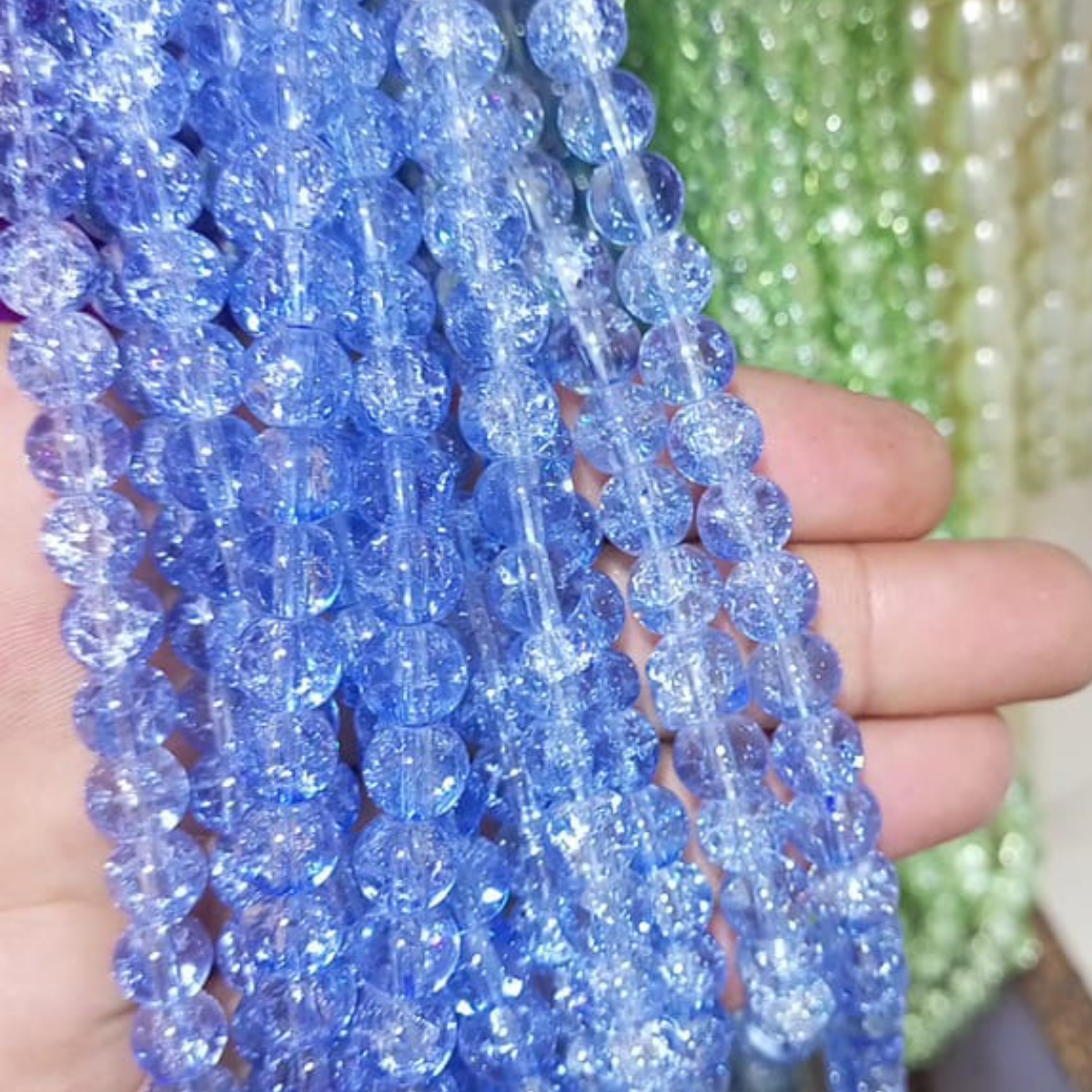 2 Tone Dew Drop Crystal Beads – 8mm | 80-90pc String