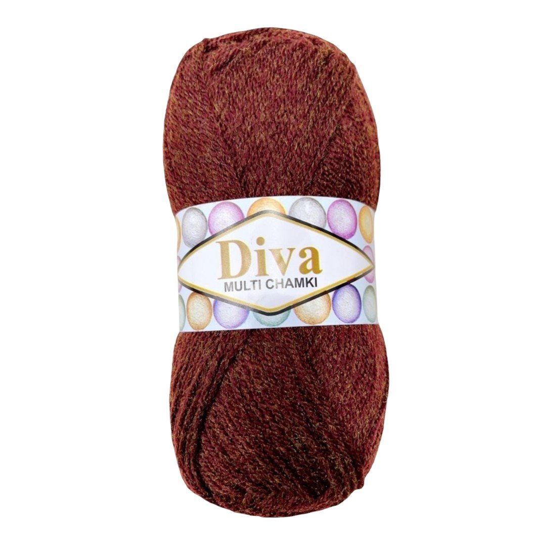 Diva Multi Chamki Wool Yarn – 100% Acrylic 3-Ply, Self-Effect Sparkle