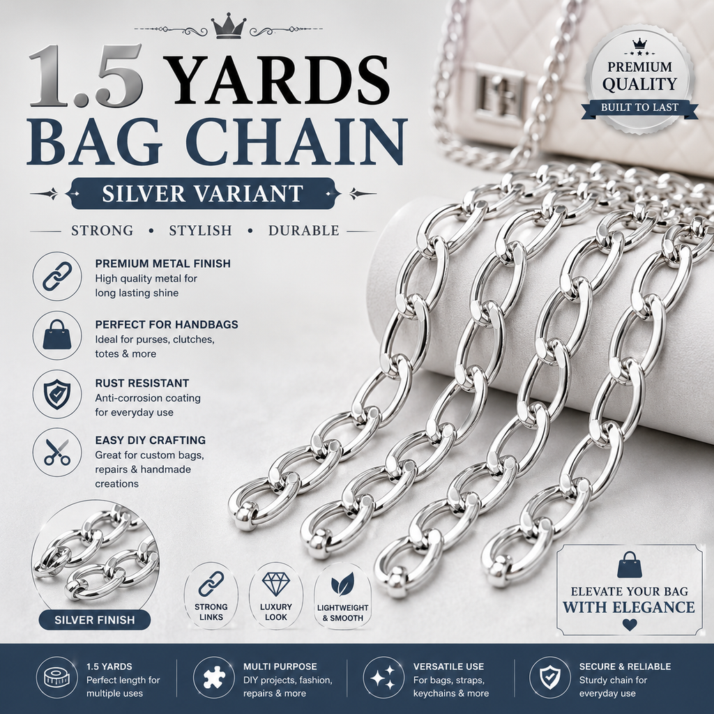 1.5 Yards Bag Chain Golden and Silver