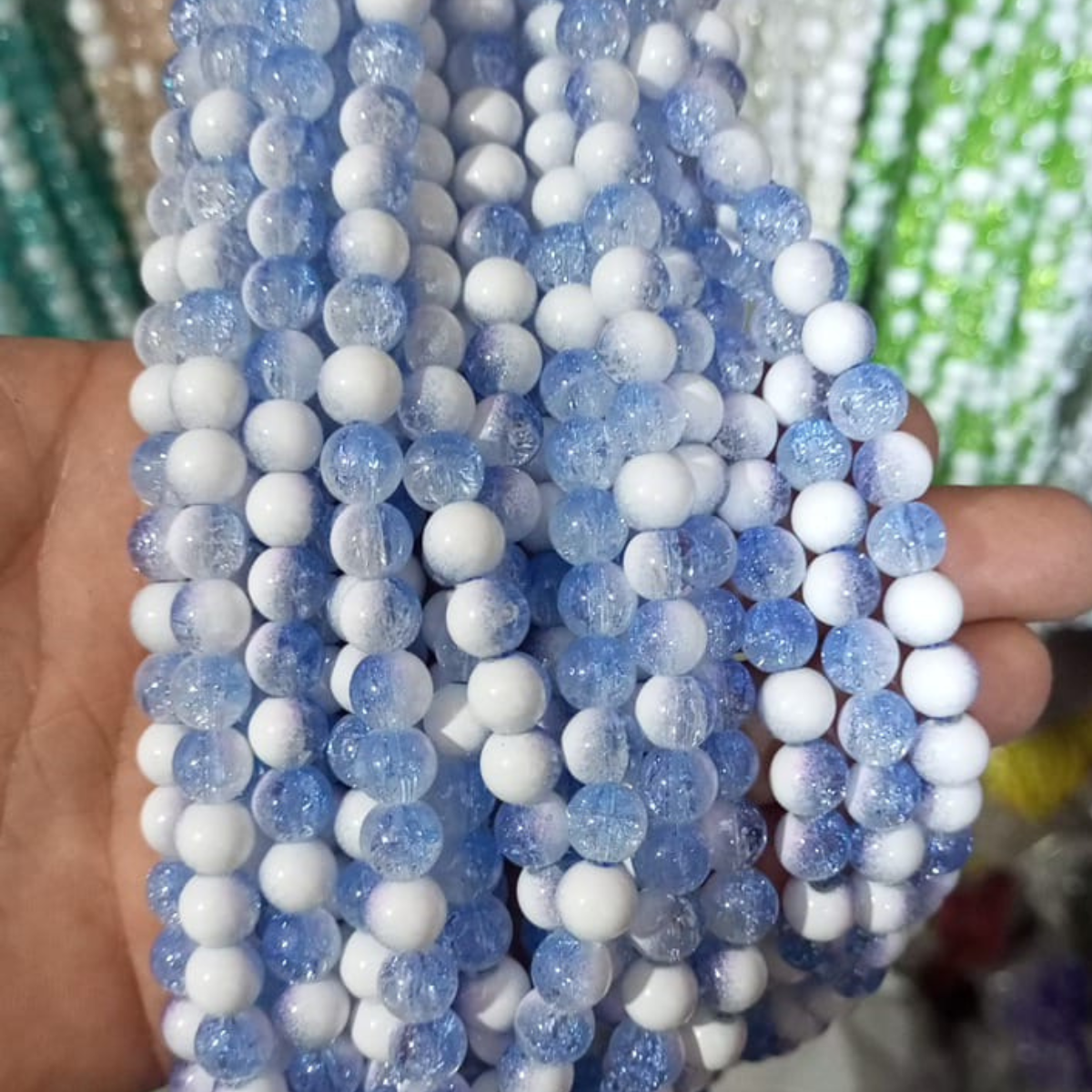 8mm Multi-Color Glossy Beads (80–90 Pieces)
