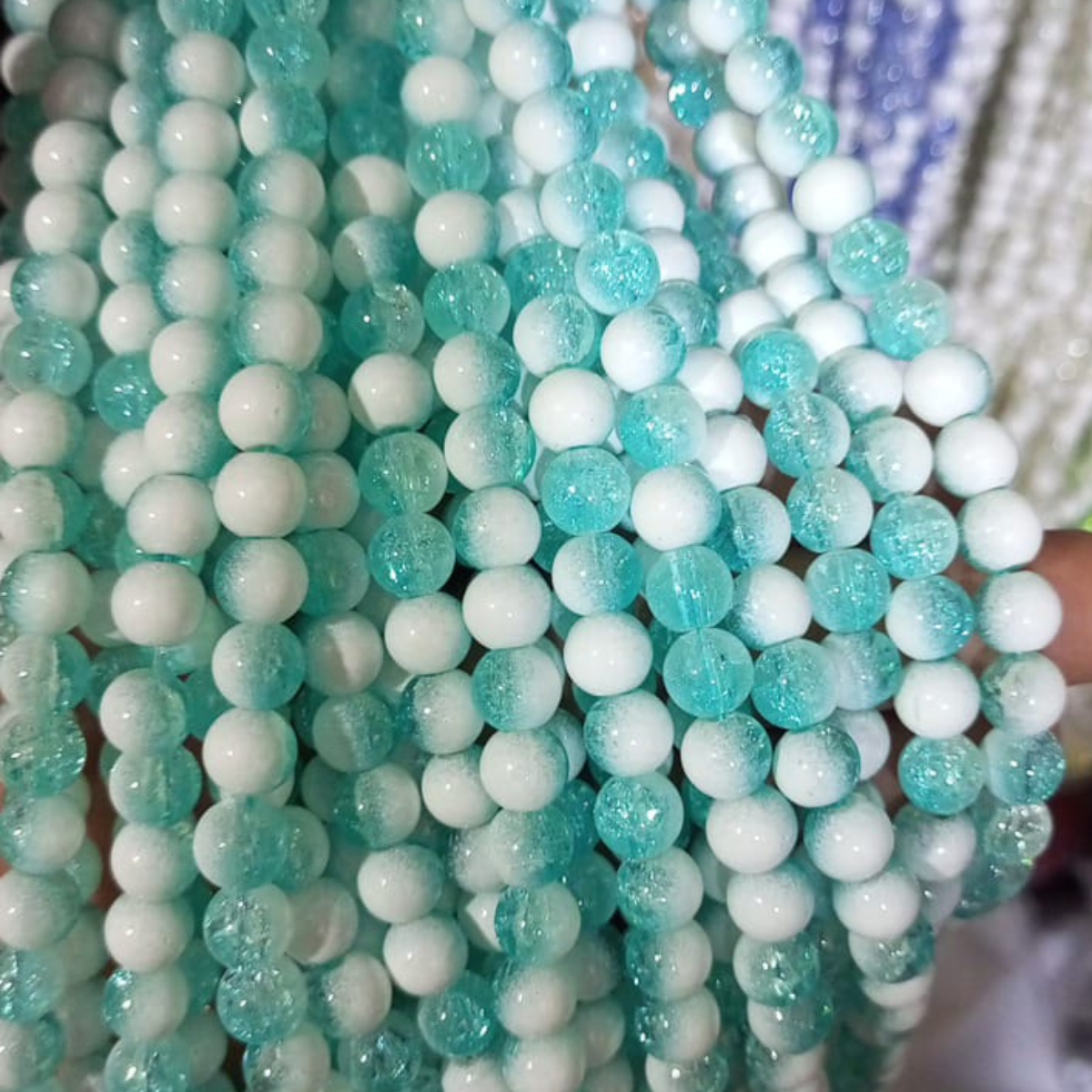 8mm Multi-Color Glossy Beads (80–90 Pieces)