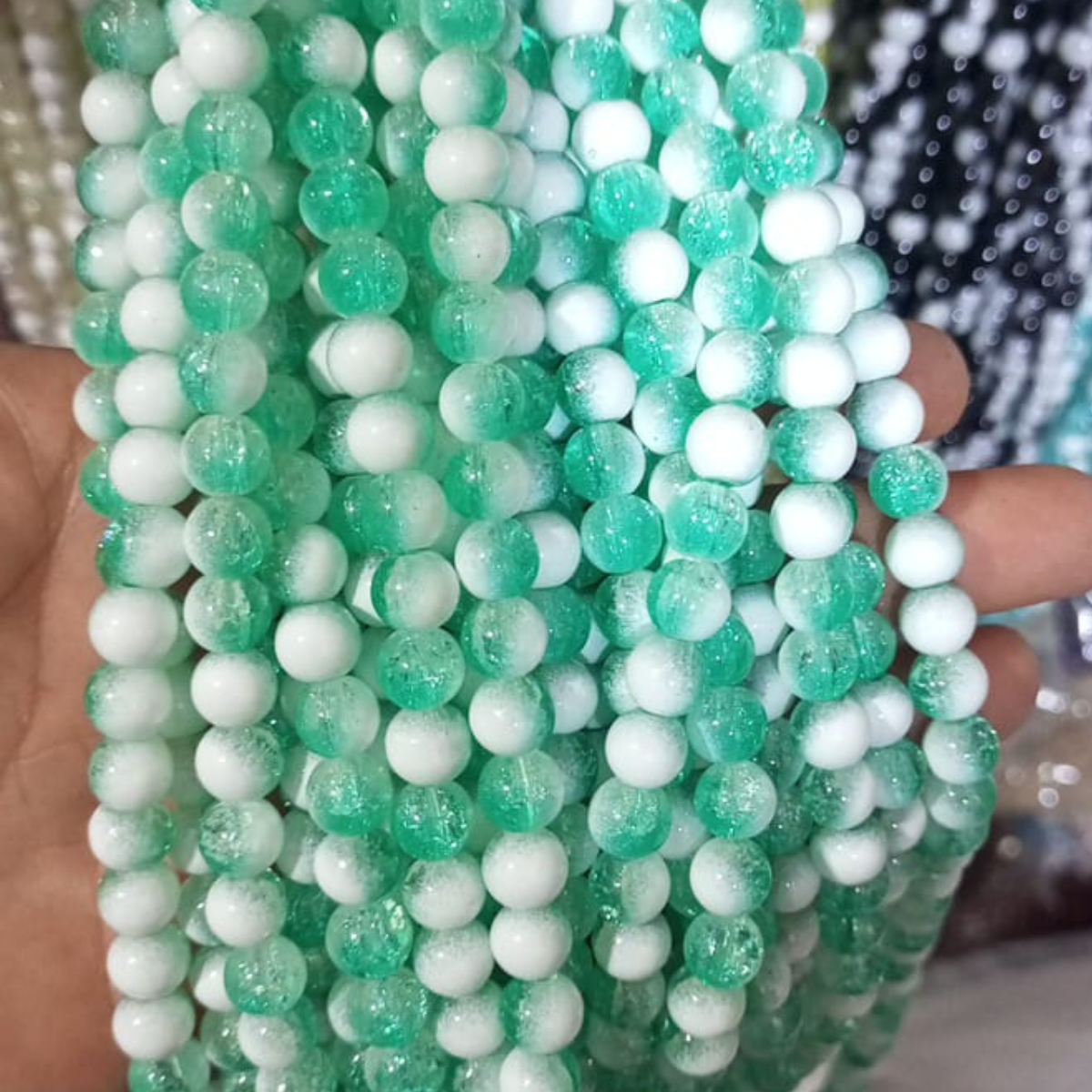 8mm Multi-Color Glossy Beads (80–90 Pieces)