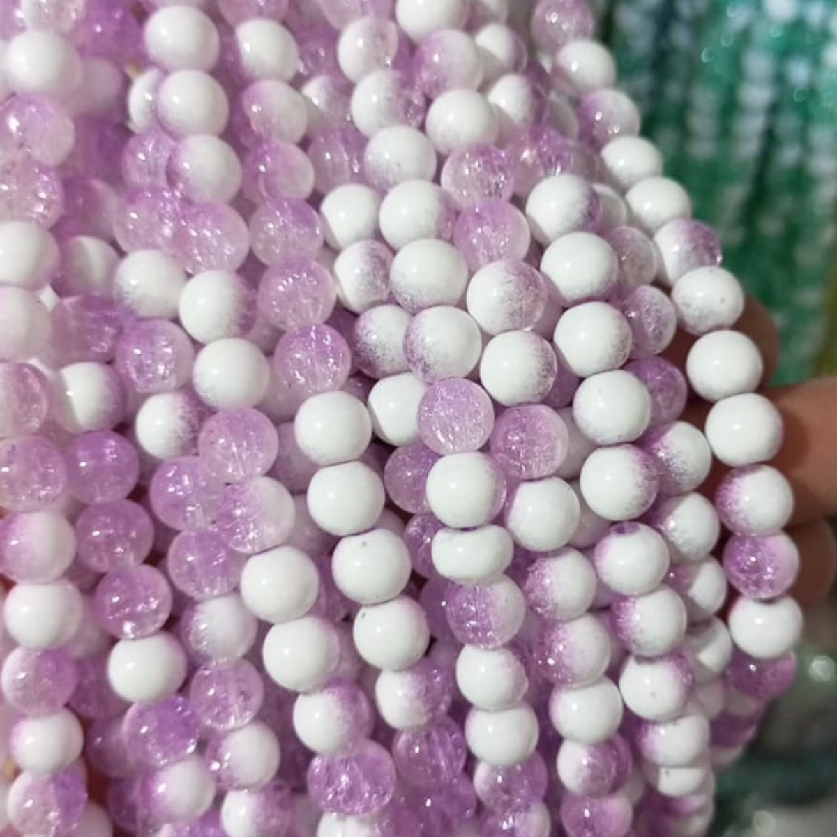 8mm Multi-Color Glossy Beads (80–90 Pieces)