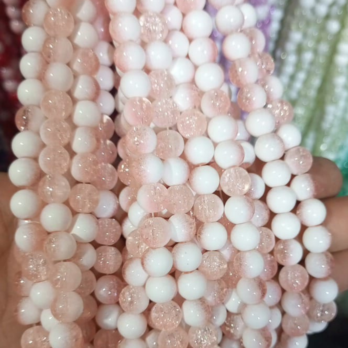 8mm Multi-Color Glossy Beads (80–90 Pieces)