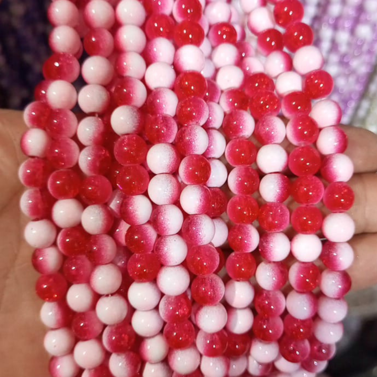 8mm Multi-Color Glossy Beads (80–90 Pieces)