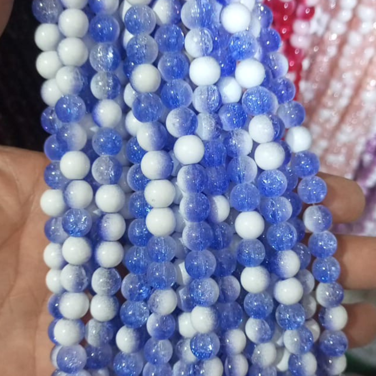 8mm Multi-Color Glossy Beads (80–90 Pieces)