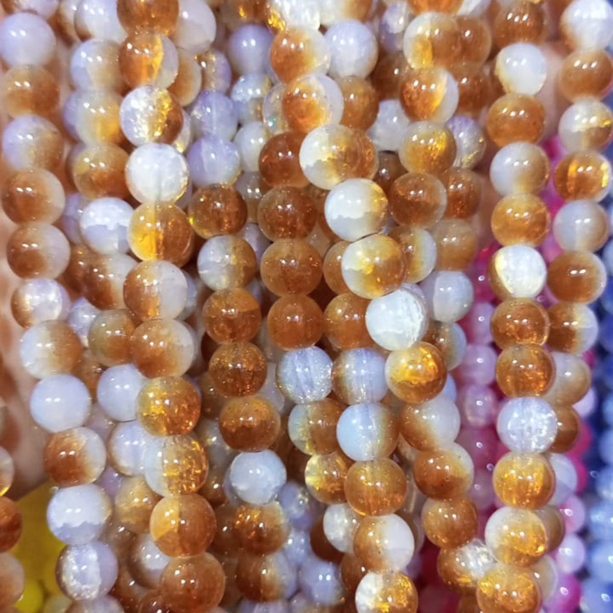 8mm Multi-Color Glossy Beads (80–90 Pieces)
