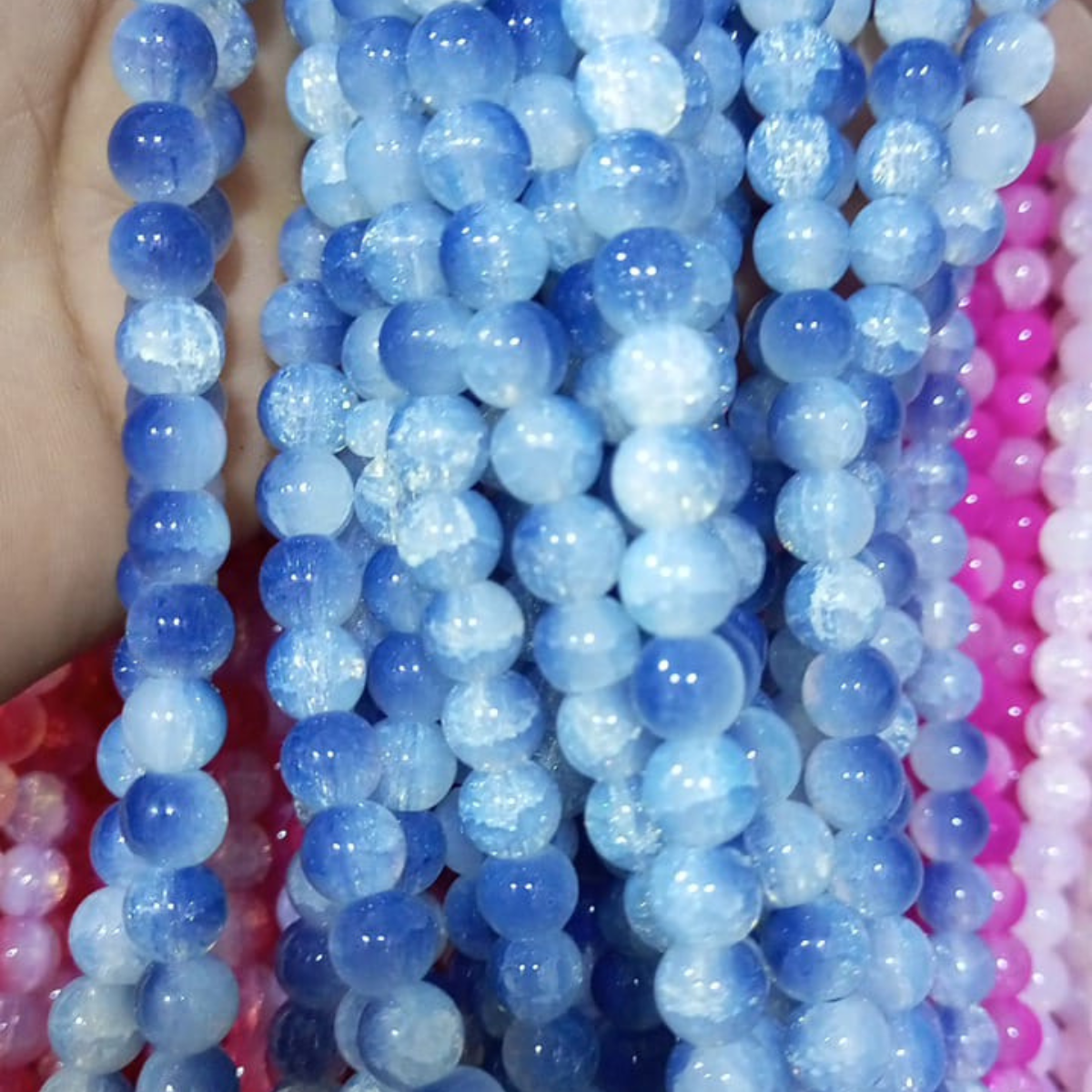 8mm Multi-Color Glossy Beads (80–90 Pieces)