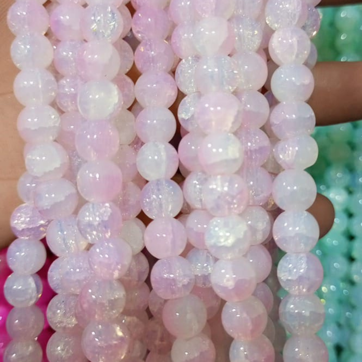 8mm Multi-Color Glossy Beads (80–90 Pieces)
