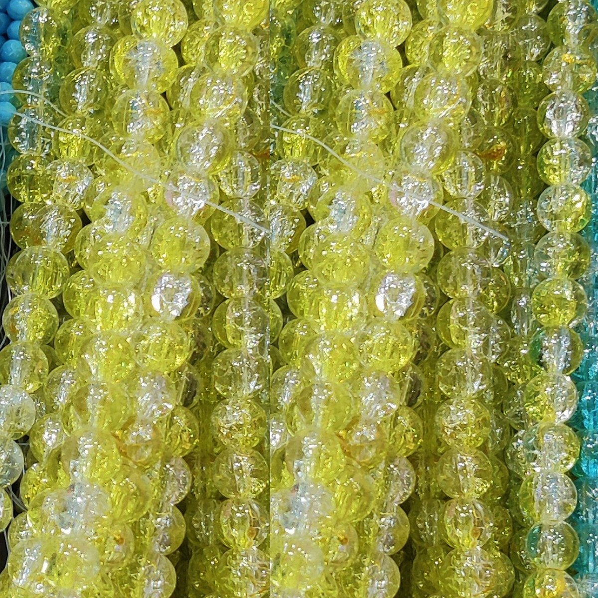 2 Tone Dew Drop Crystal Beads – 8mm | 80-90pc String
