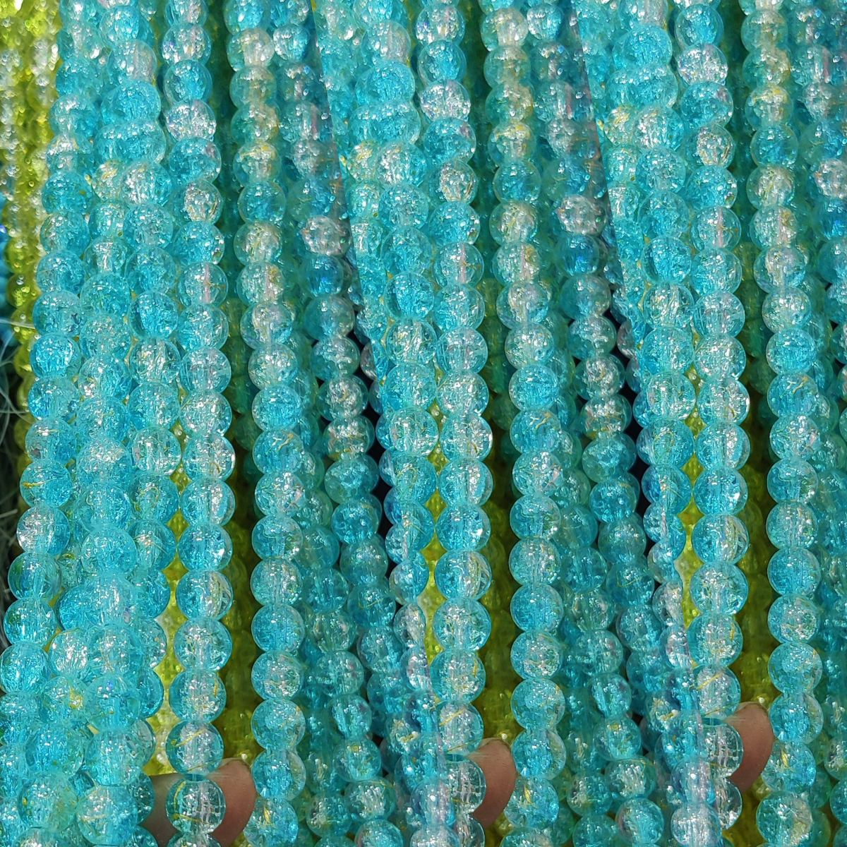 2 Tone Dew Drop Crystal Beads – 8mm | 80-90pc String