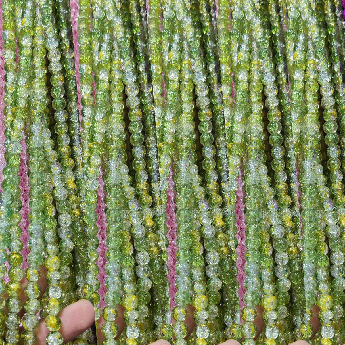 2 Tone Dew Drop Crystal Beads – 8mm | 80-90pc String