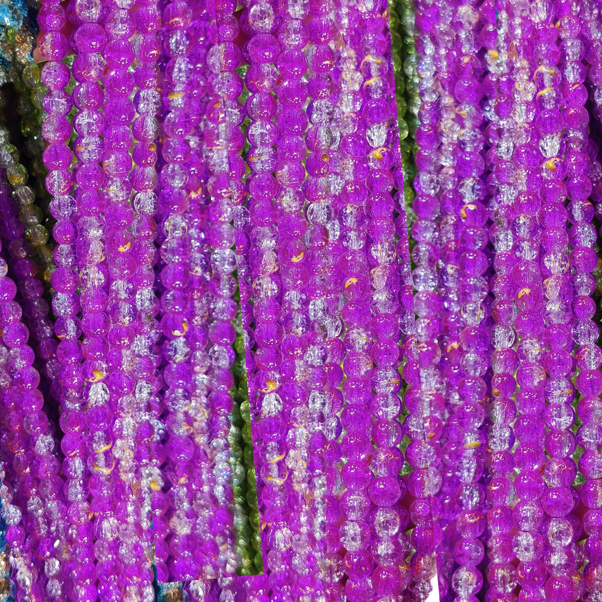 2 Tone Dew Drop Crystal Beads – 8mm | 80-90pc String