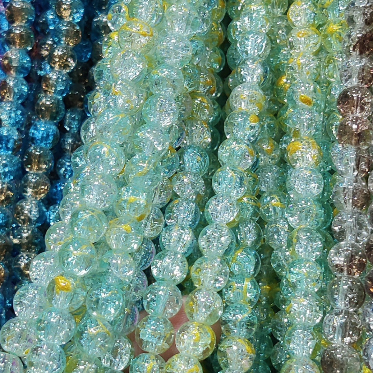 2 Tone Dew Drop Crystal Beads – 8mm | 80-90pc String