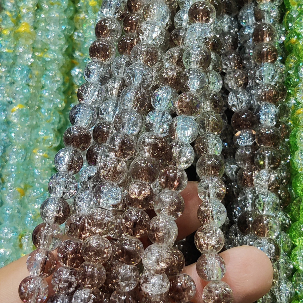 2 Tone Dew Drop Crystal Beads – 8mm | 80-90pc String