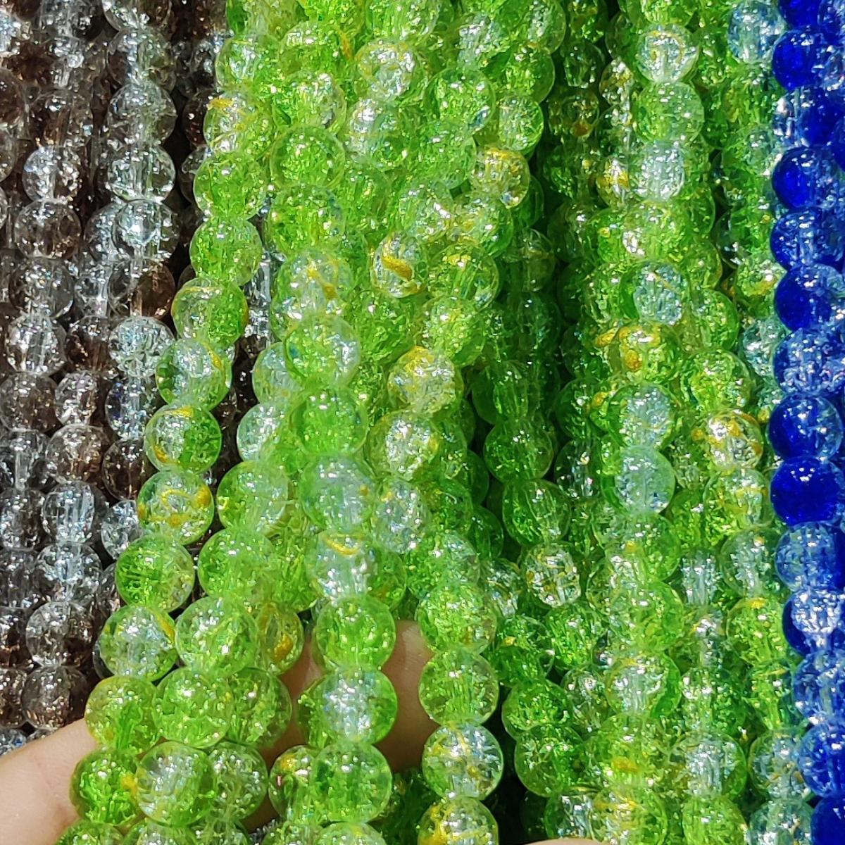 2 Tone Dew Drop Crystal Beads – 8mm | 80-90pc String