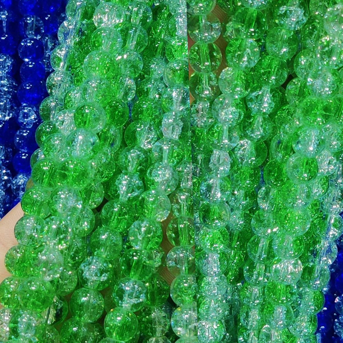 2 Tone Dew Drop Crystal Beads – 8mm | 80-90pc String