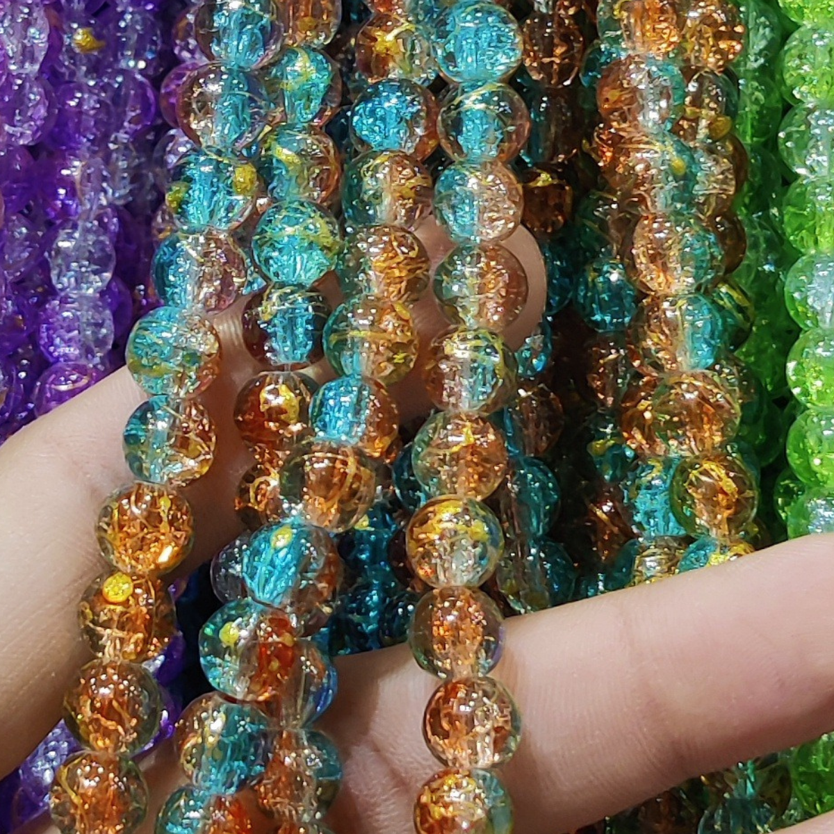 Multi Shade Crystal Beads – 8mm | 80-90pcs String