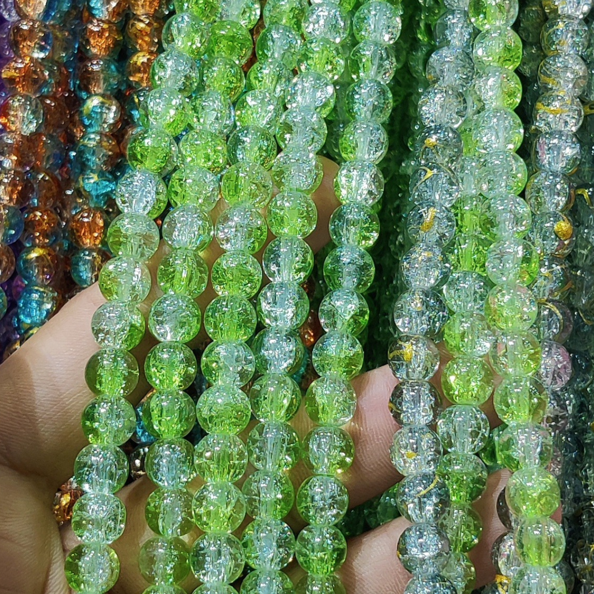 Multi Shade Crystal Beads – 8mm | 80-90pcs String