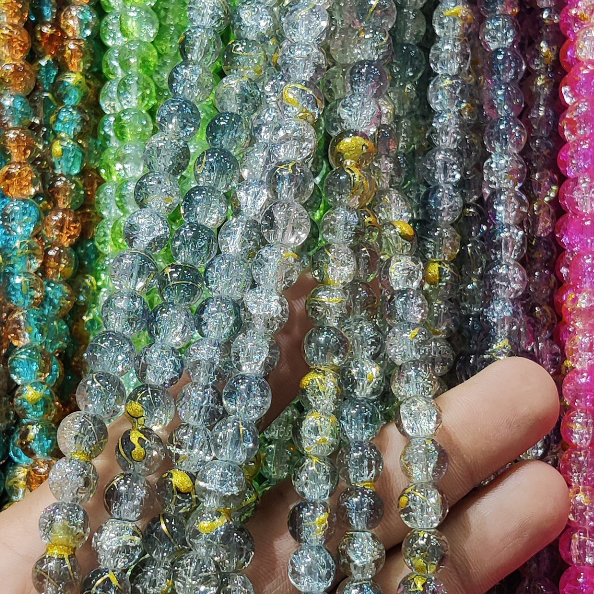 Multi Shade Crystal Beads – 8mm | 80-90pcs String