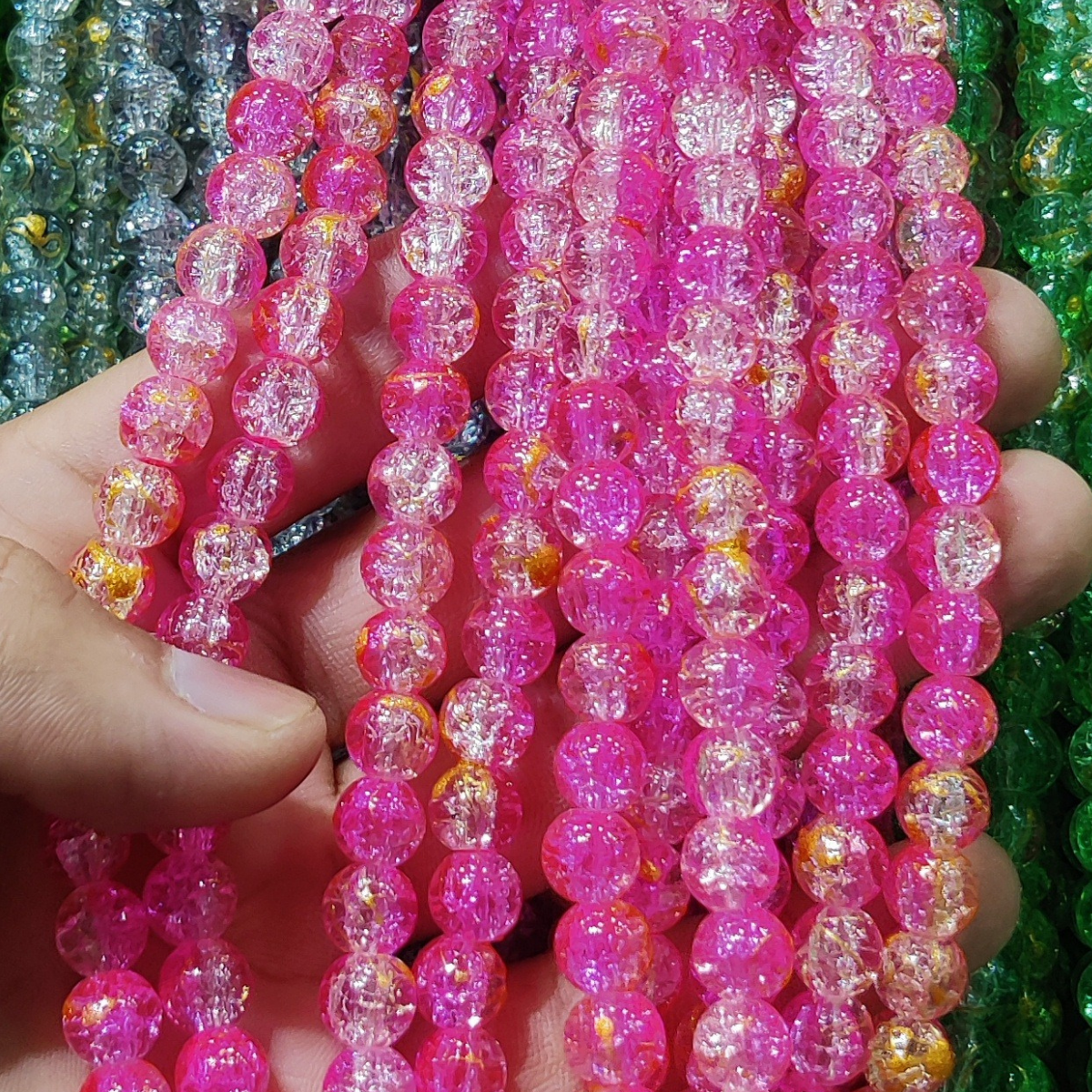 Multi Shade Crystal Beads – 8mm | 80-90pcs String