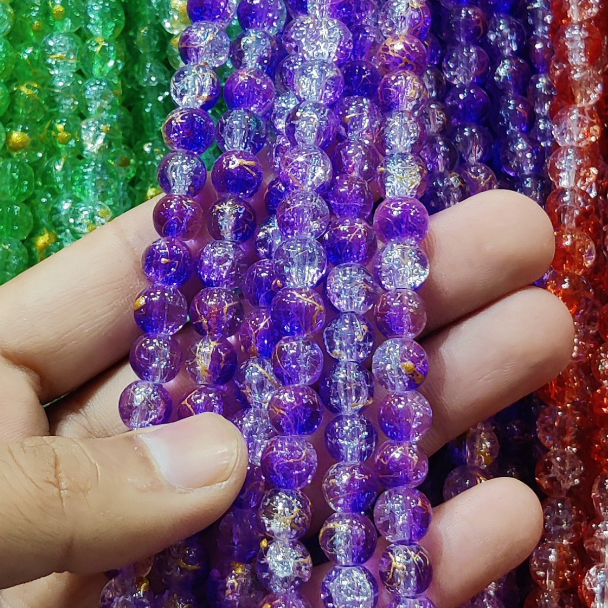 Multi Shade Crystal Beads – 8mm | 80-90pcs String