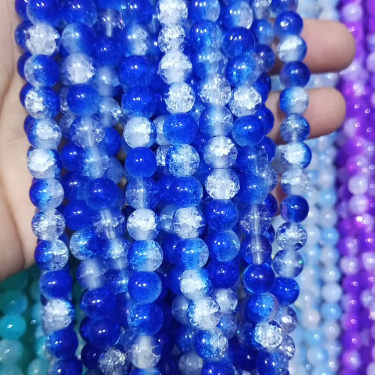 8mm Multi-Color Glossy Beads (80–90 Pieces)
